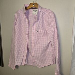 👗 2 for $20👕   Abercrombie & Fitch Pink Checkered Men's Shirt